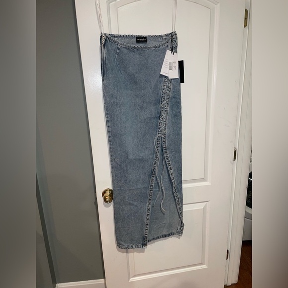 New! Retrofete Zahlia Lace up Denim Skirt 🩵 size 24 NWT! - Picture 9 of 14